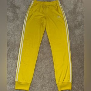 Yellow Adidas youth Track Pants